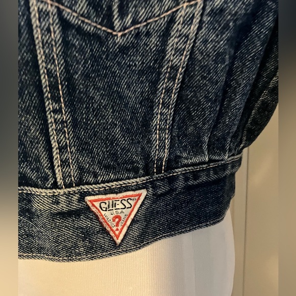 Vintage 80s Patchwork Denim Guess Jeans Jacket Size Small - Picture 14 of 16
